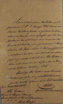 Despacho de 16 de agosto de 1828, assinado pelo agente do consulado da Prússia, endereçado a João...