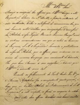 Ofício original, enviado por Francisco Carneiro de Campos, Visconde de Alcântara (1765-1842), ao ...