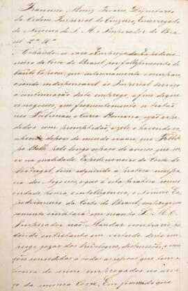 Cópia de carta patente enviada por Francisco Muniz Tavares (1793-1876), com data de 24 de feverei...