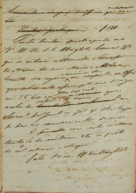 Minuta de 17 de maio de 1828, endereçada a William Henry DeCourcy Wright, cônsul dos Estados Unid...