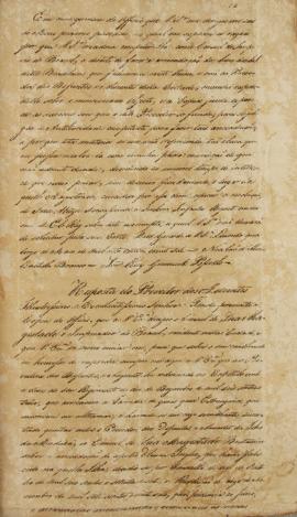 Cópia de despacho enviado por Nicolau d’Abreu Castelo Branco (1781-1835), datada de 14 de maio de...