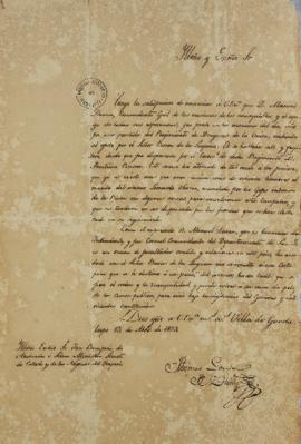 Ofício de 13 de abril de 1823, enviado por Tomás García de Zuñiga (1780-1843) a José Bonifácio de...