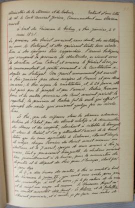 Fragmento do despacho de 5 de maio de 1821, do contra-almirante Jurien, no qual considera que as ...