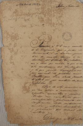 Ofício de 18 de outubro de 1822, enviado por Lucas José Obes (1782-1838) para José Bonifácio de A...