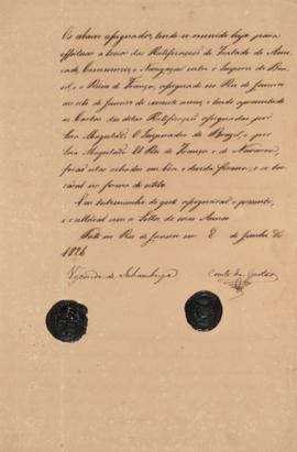 Protocolo de entrega do Tratado celebrado em 08 de janeiro de 1826 entre o Império do Brasil e o ...