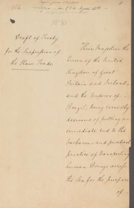 Cópia do Tratado celebrado entre o Império do Brasil e o Reino Unido da Grã-Bretanha e Irlanda, c...