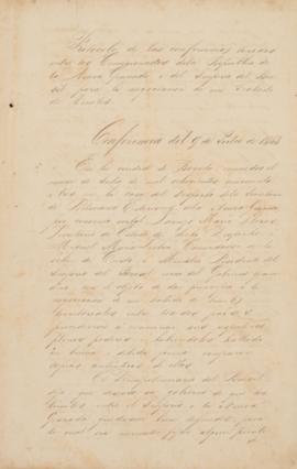 Protocolo de Conferência realizada em 09 de julho de 1853 entre o Império do Brasil e a República...