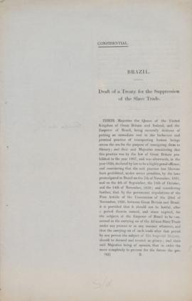 Minuta de Tratado a ser firmado entre o Império do Brasil e o Reino Unido da Grã-Bretanha e Irlan...