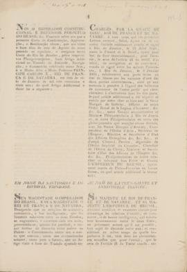 Carta de Ratificação do Artigo Adicional do Tratado celebrado no dia 08 de janeiro de 1826 entre ...